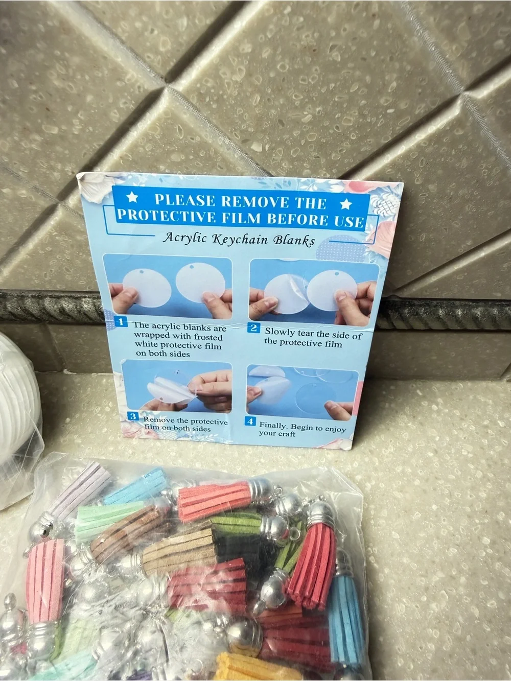Acrylic Keychain Blanks, 50 count